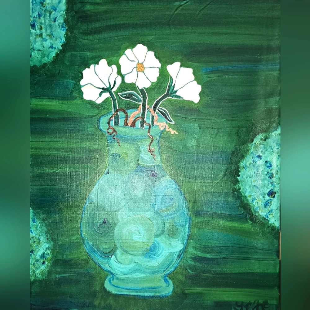 Floral Green Art Canvas